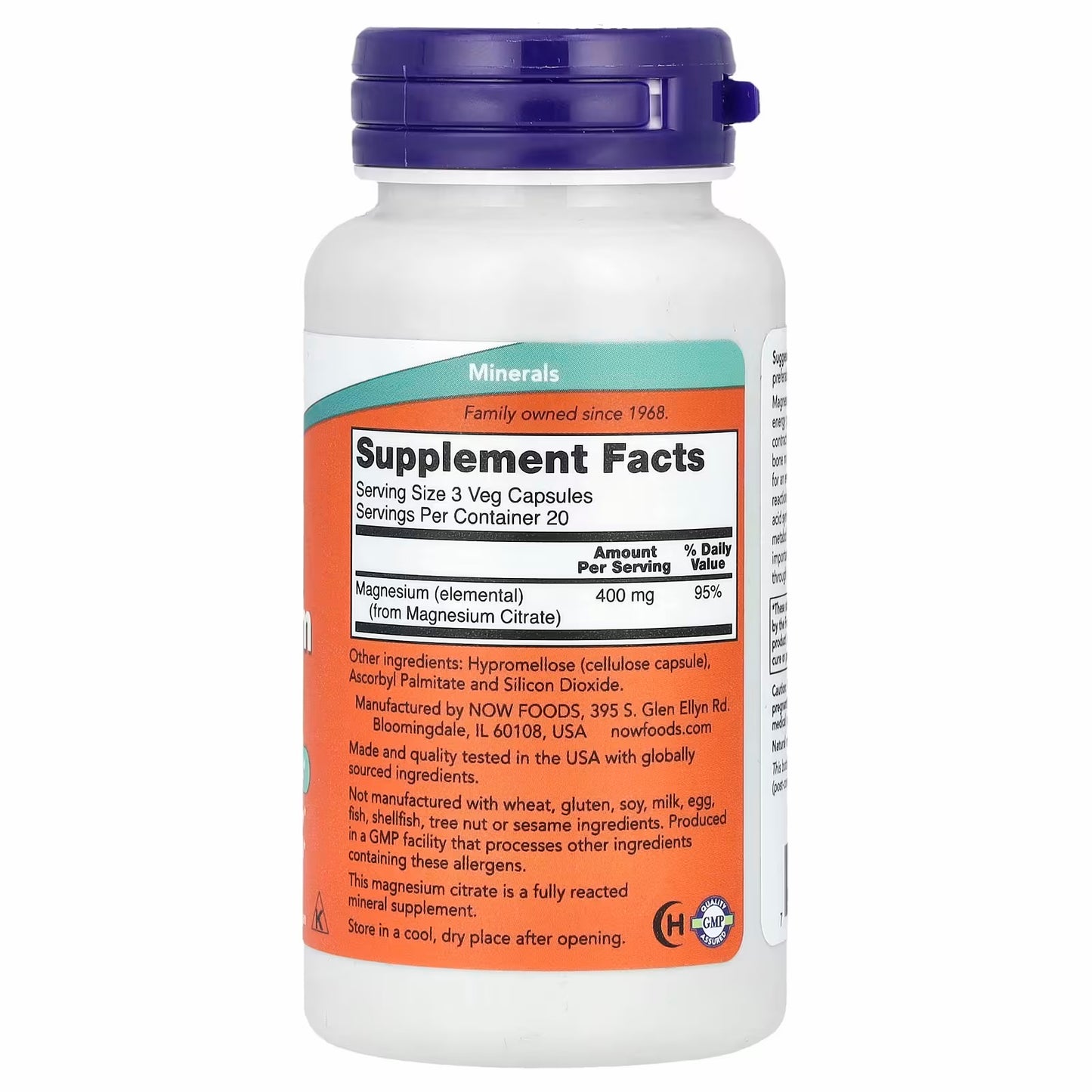 NOW Foods
Magnesium Citrate, 60 Veg Capsules (133 mg per Capsule)