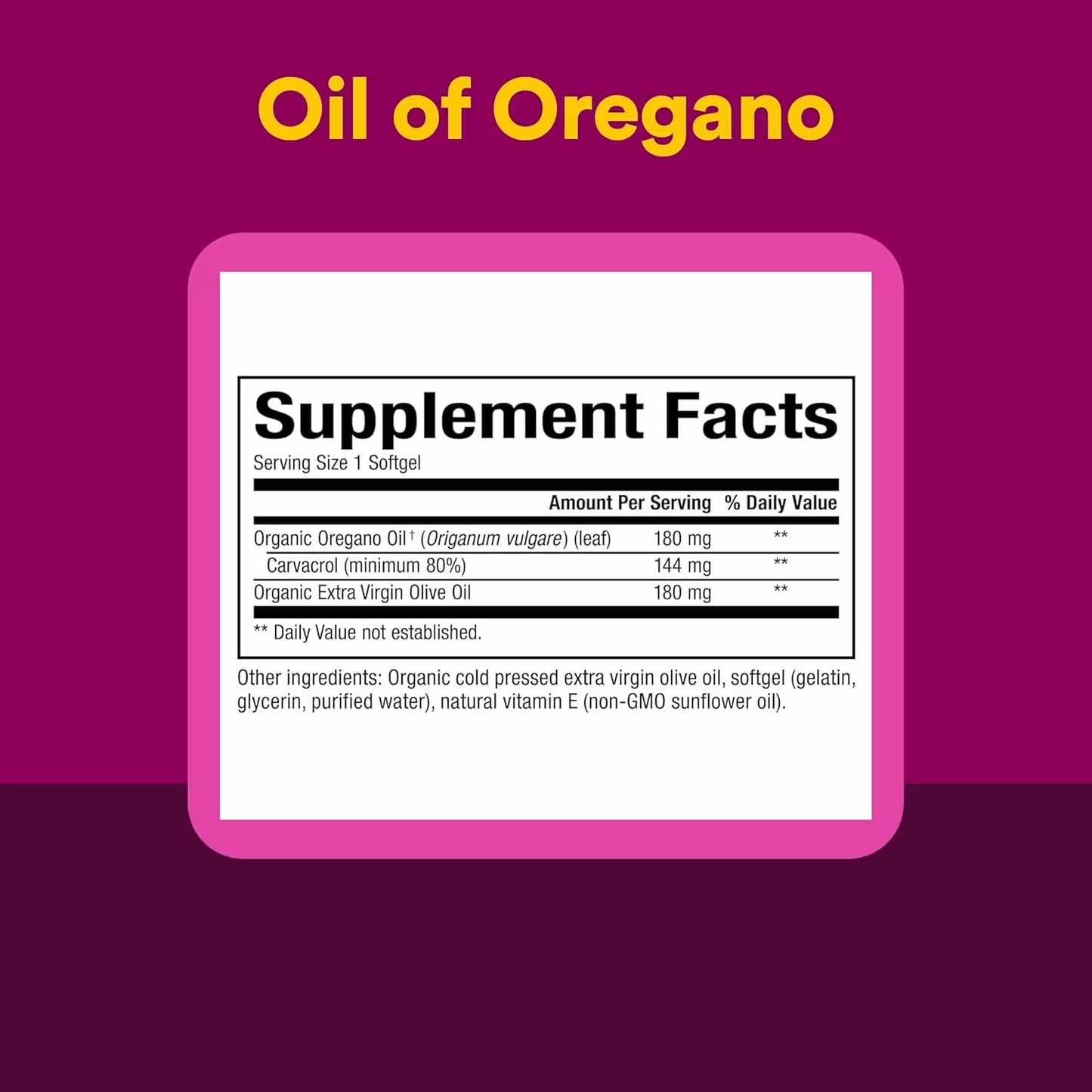 Natural Factors
Oil of Oregano, 180 mg, 30 Softgels