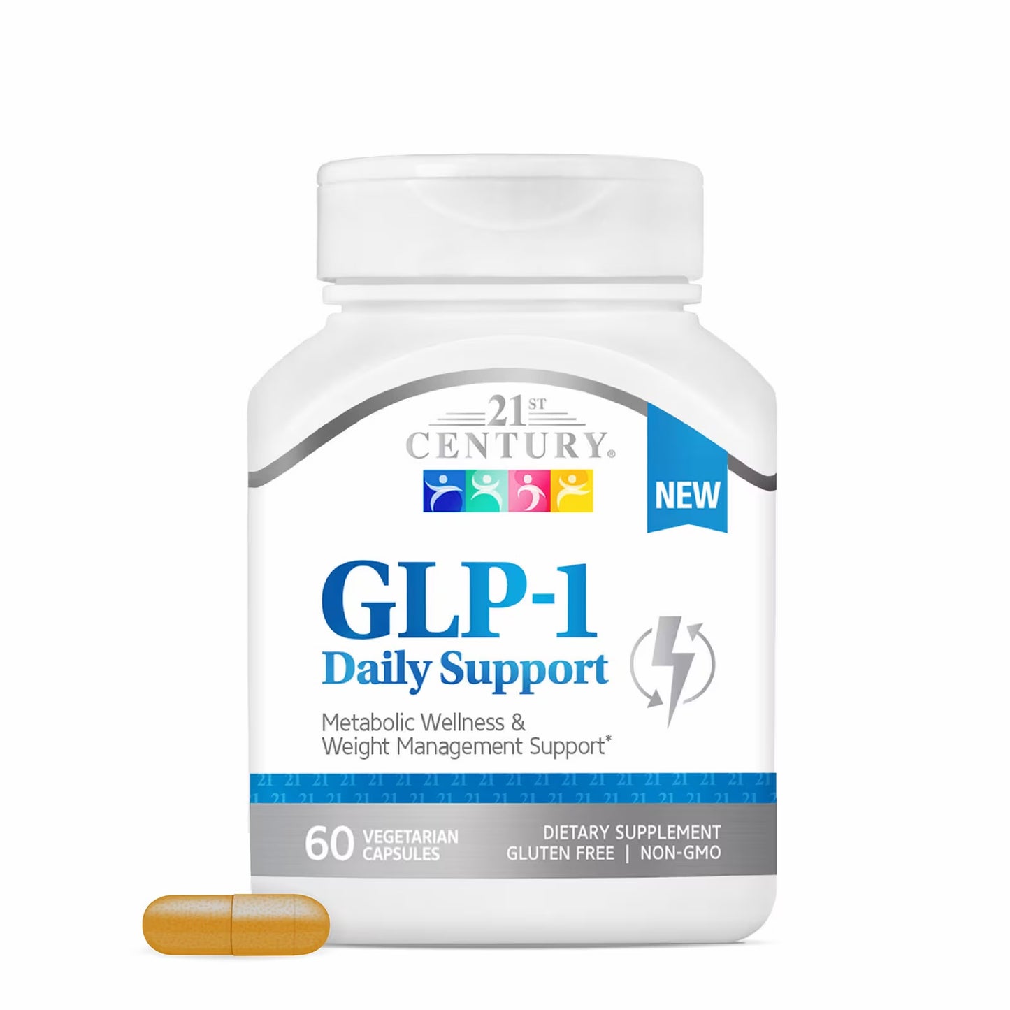 21st Century GLP‑1, 60 vegetarian capsules. Weight management