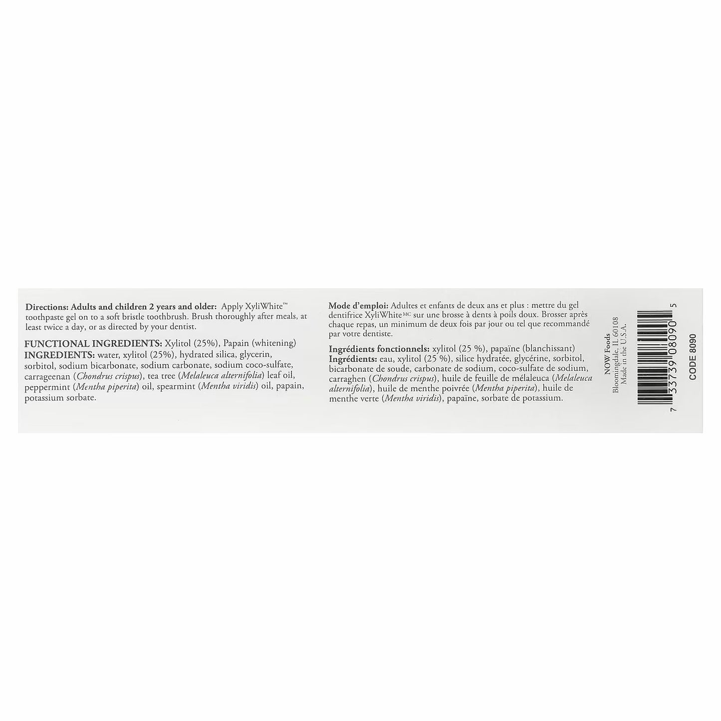 Now Food Solutions XyliWhite™ Toothpaste Gel, Refreshmint, 6.4 oz (181 g)