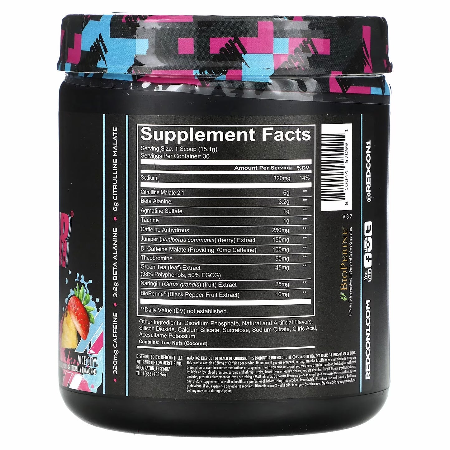 Total War® Pre-Workout, Vice City Strawberry Pina Colada (30 servings)