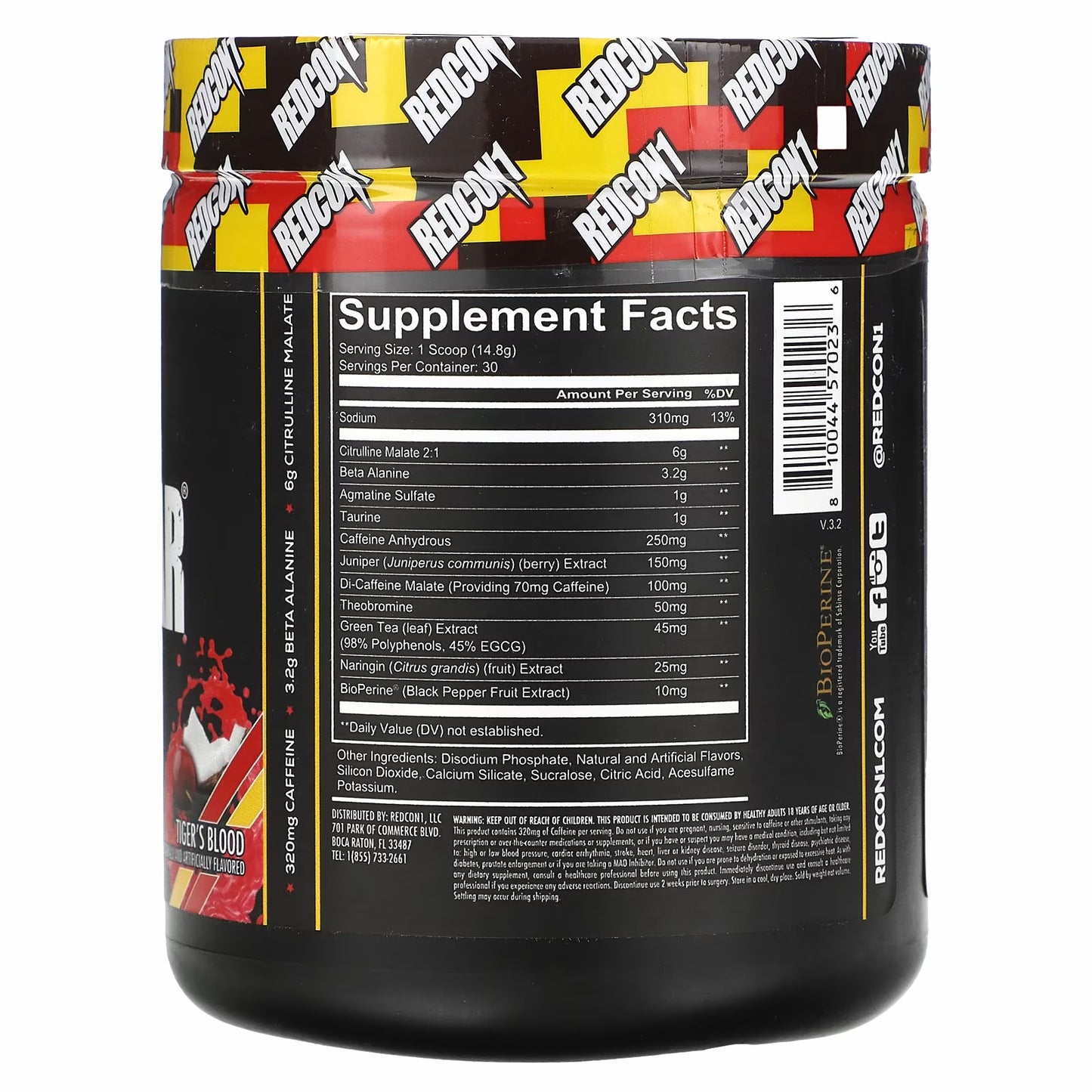 Total War® Pre-Workout, Tiger's Blood Cherry & Coconut (30 servings)