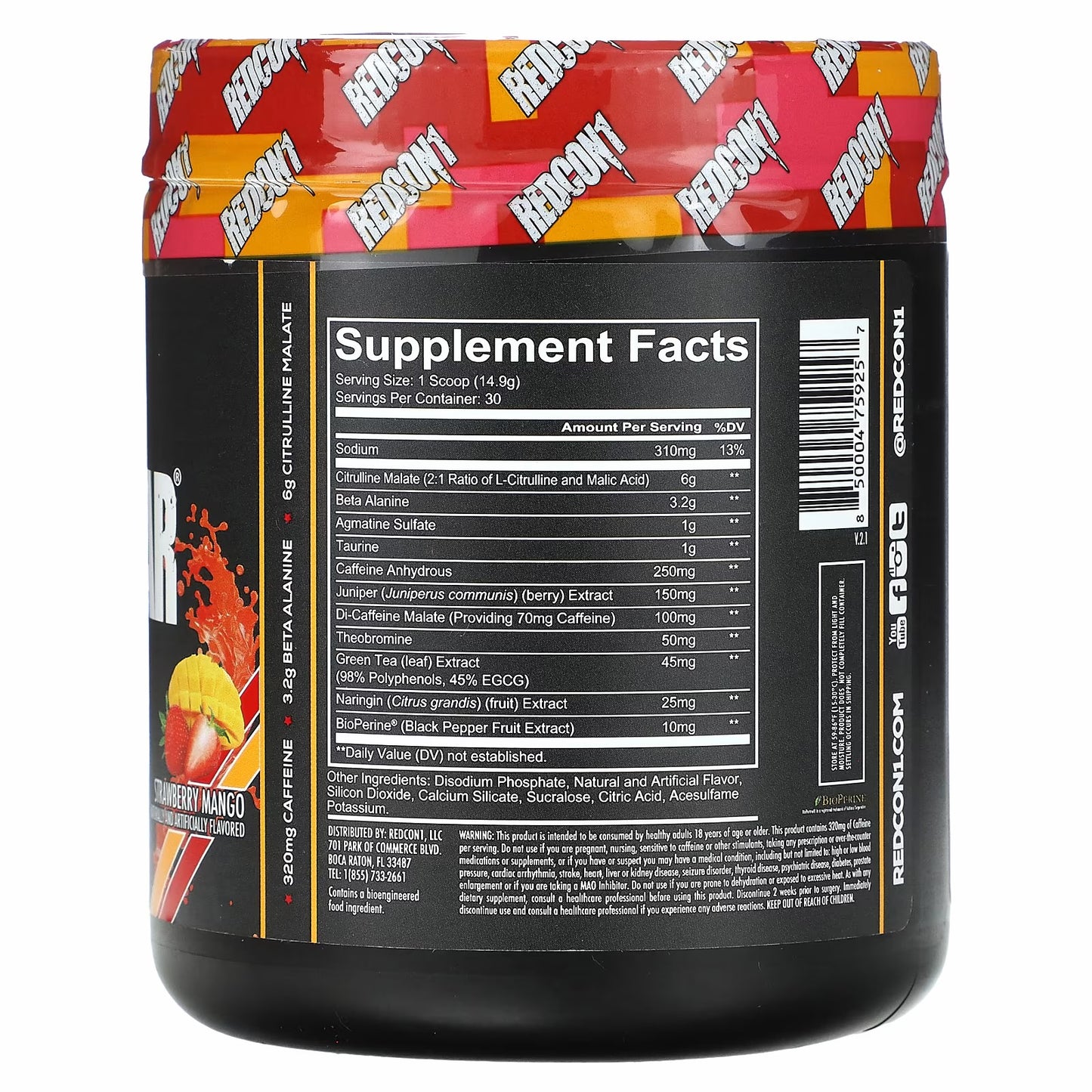 Total War® Pre-Workout, Strawberry Mango (30 servings)