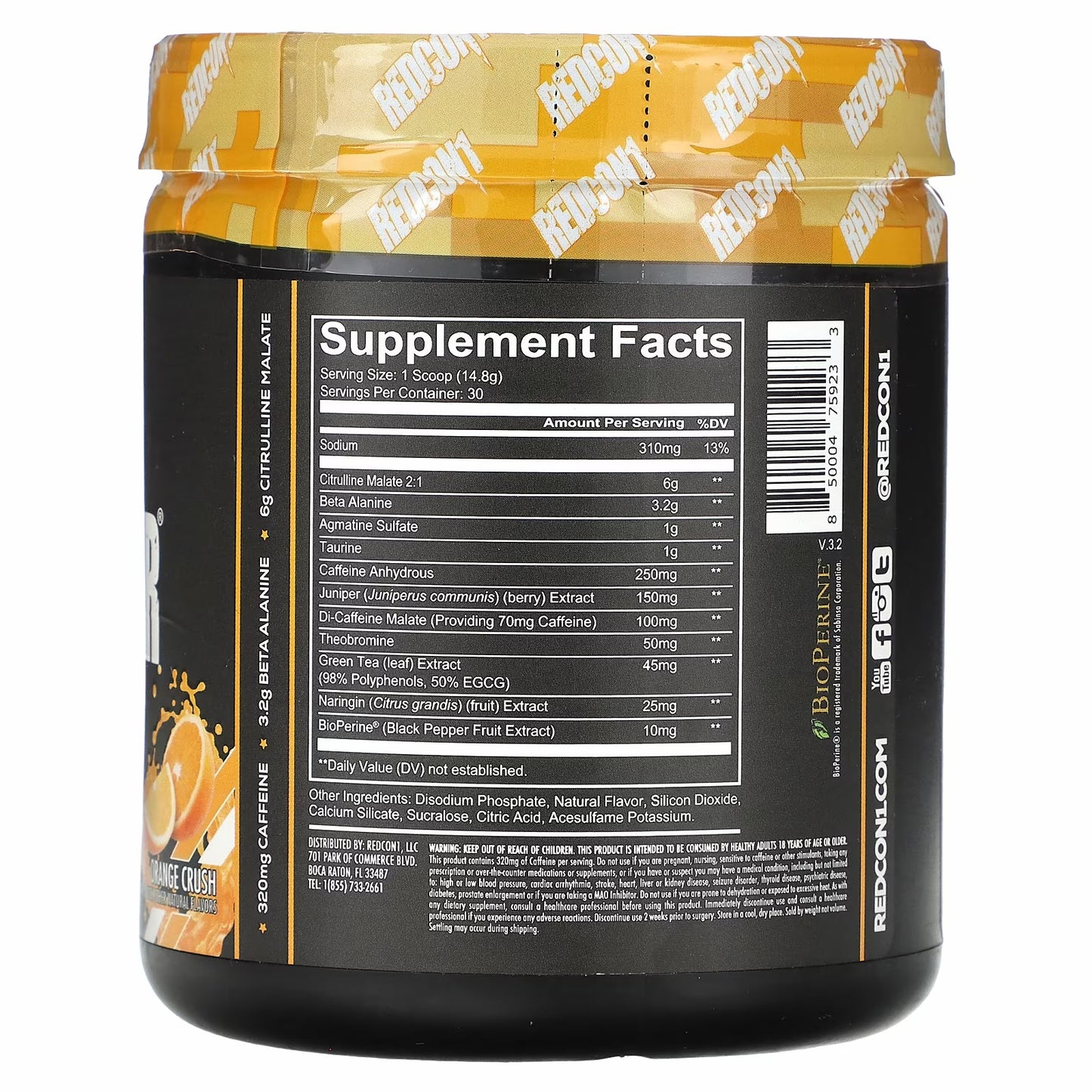 Total War®, Pre-Workout, Orange Crush, 15.66 oz 30 servings
