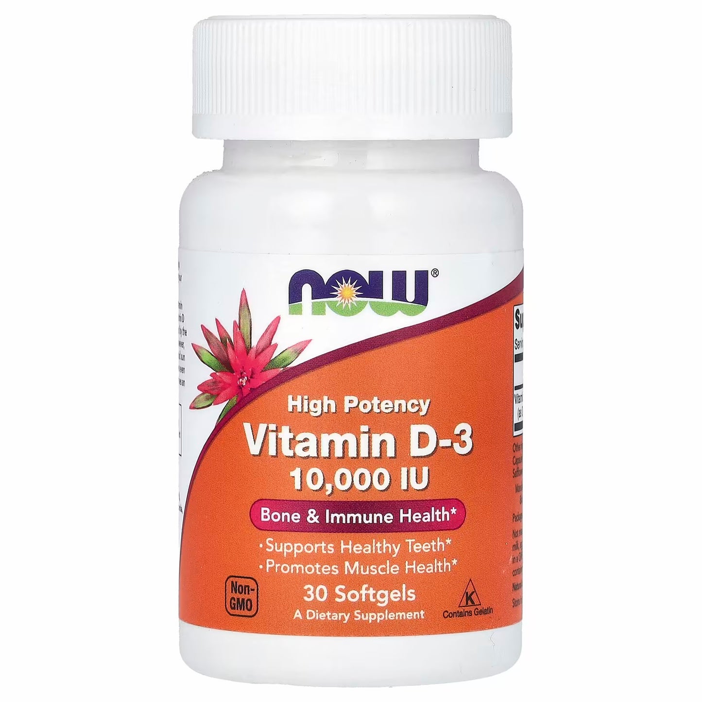 Now foods Vitamin D3 D-3, High Potency, 10000 IU, 30 Softgels
