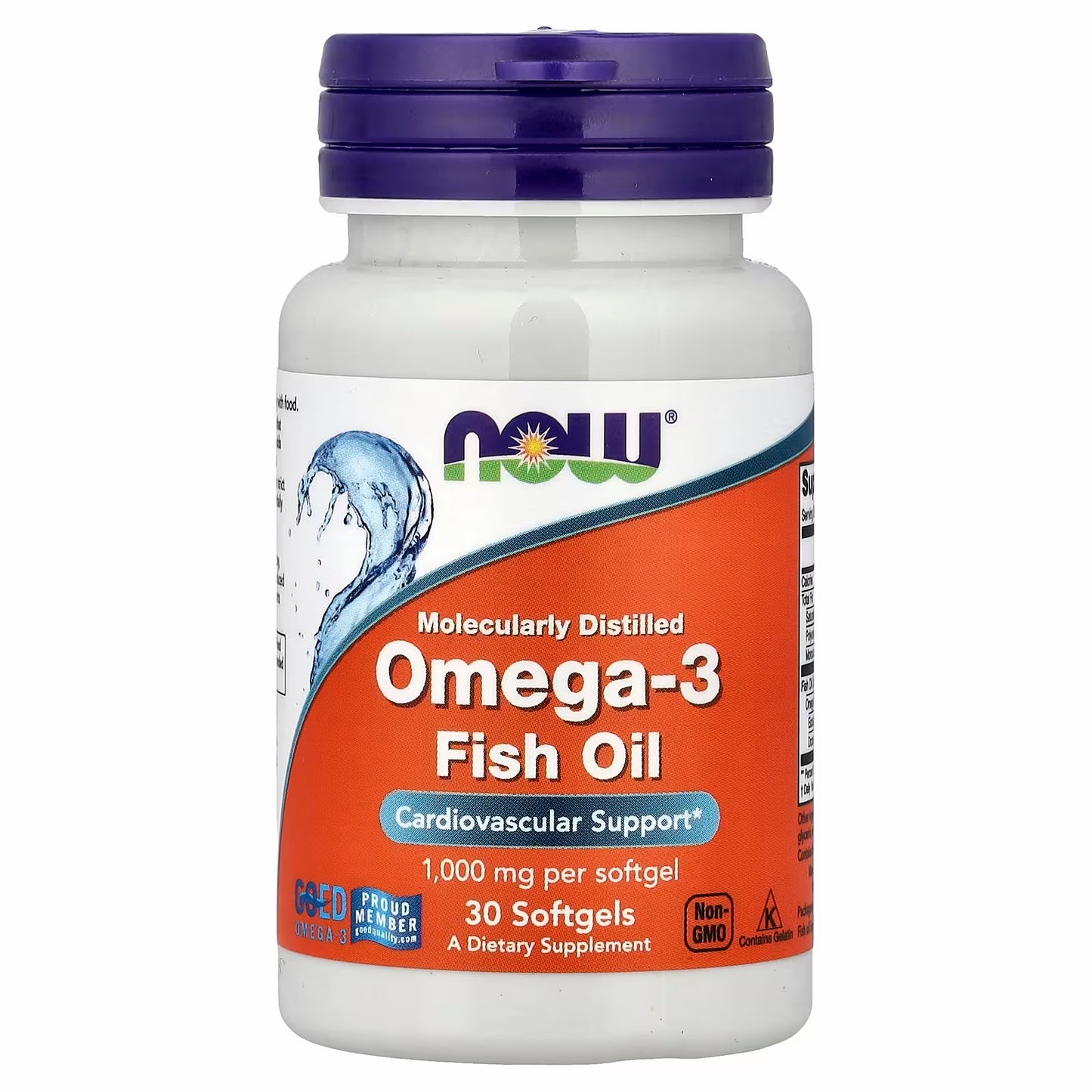 Now foods Omega-3 Fish Oil, 30 Capsules (1 g per Capsule)