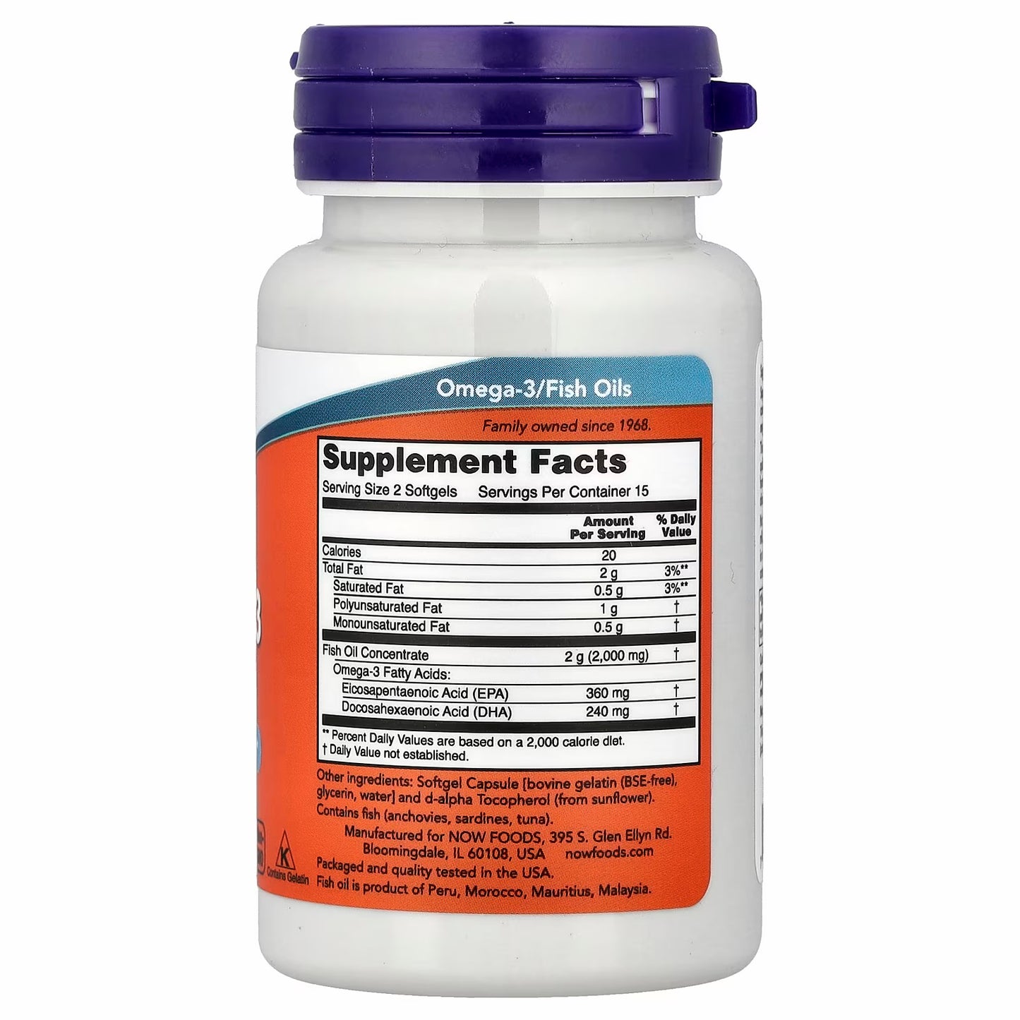 Now foods Omega-3 Fish Oil, 30 Capsules (1 g per Capsule)