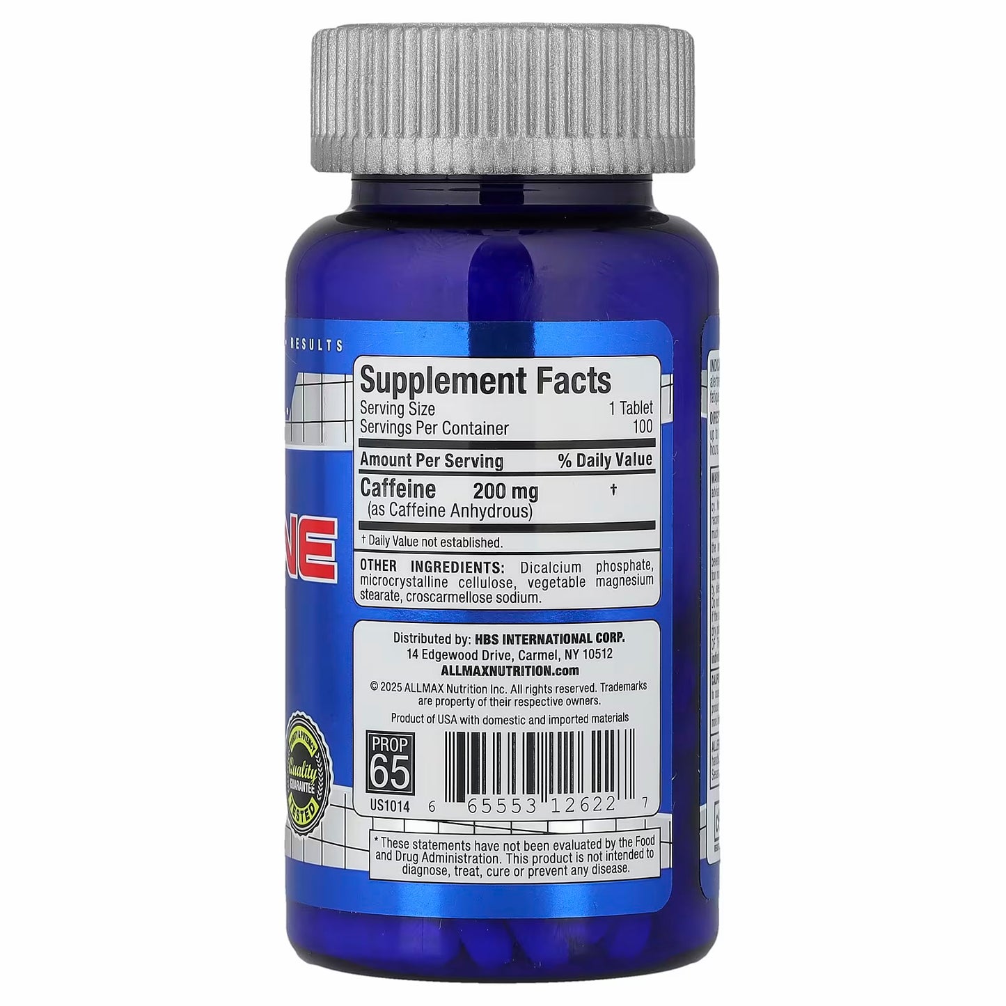ALLMAX Essentials, Caffeine, 200 mg, 100 Tablets