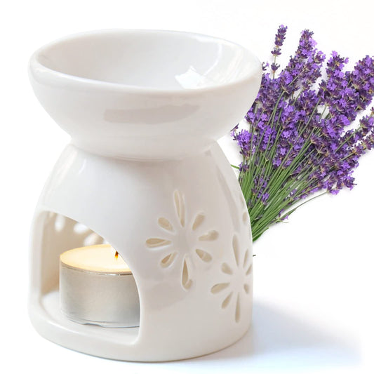 12 10ml variety diffusers with a Ceramic Fragrance Lamp Censer Aroma Diffuser Tea Light Holder Oil Burner Aroma Lamp Candle Holder Aroma Lamp Tea Light Oil Aroma Burner Used for Sleep Aid Relaxation Meditation