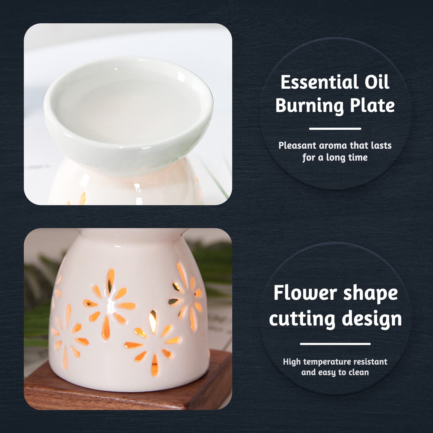12 10ml variety diffusers with a Ceramic Fragrance Lamp Censer Aroma Diffuser Tea Light Holder Oil Burner Aroma Lamp Candle Holder Aroma Lamp Tea Light Oil Aroma Burner Used for Sleep Aid Relaxation Meditation