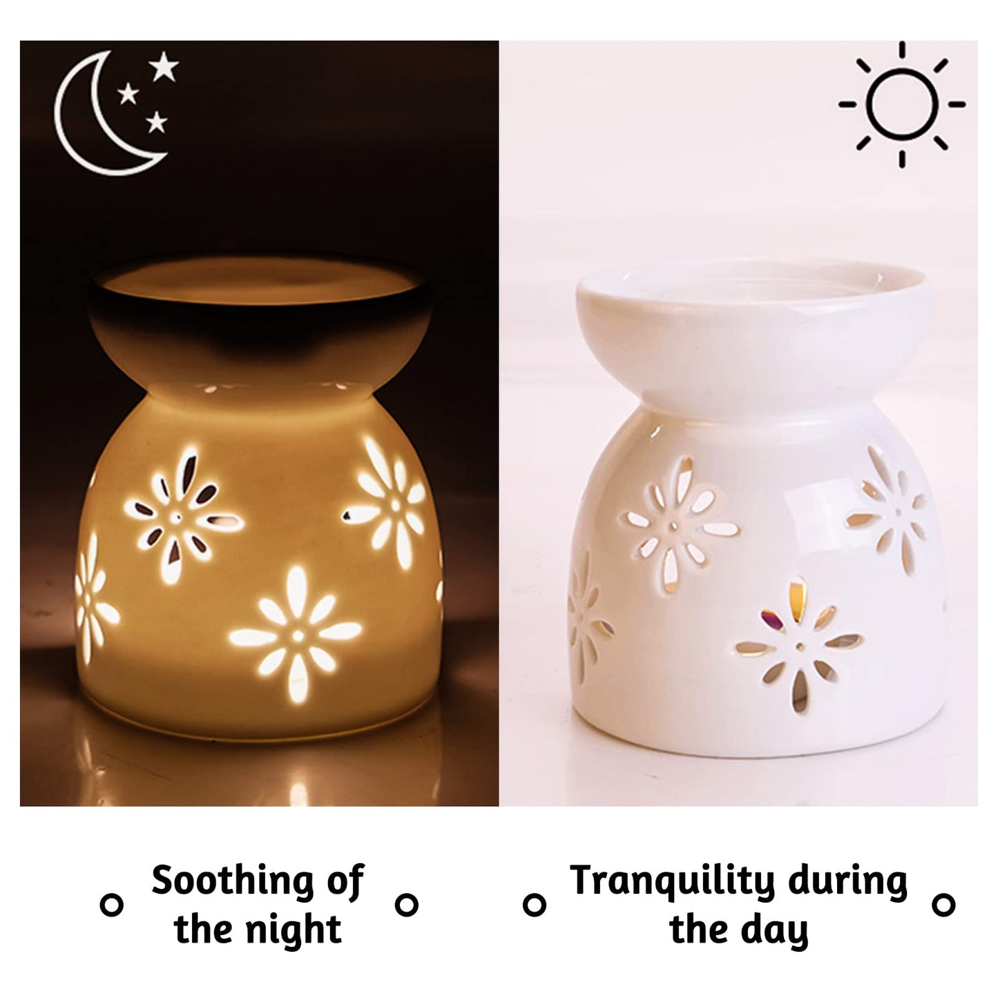 12 10ml variety diffusers with a Ceramic Fragrance Lamp Censer Aroma Diffuser Tea Light Holder Oil Burner Aroma Lamp Candle Holder Aroma Lamp Tea Light Oil Aroma Burner Used for Sleep Aid Relaxation Meditation