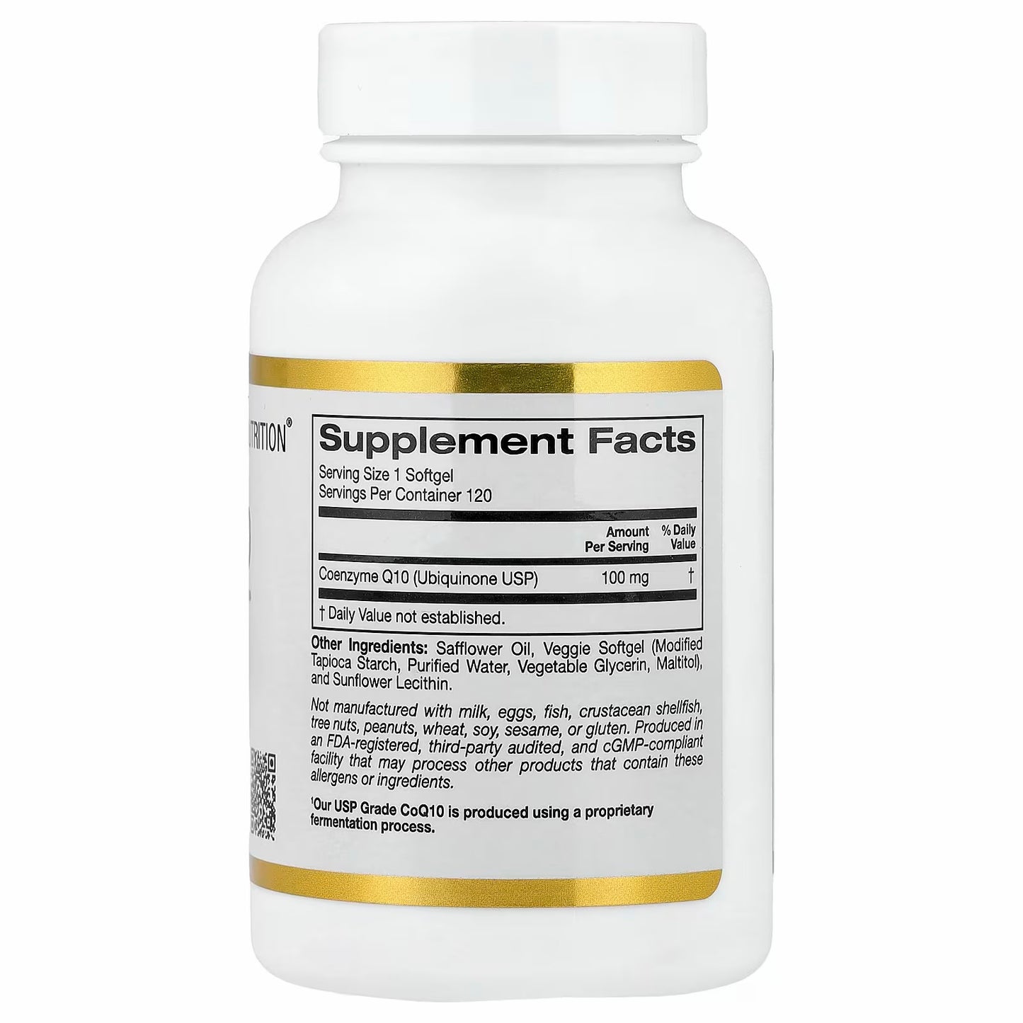 California Gold Nutrition CoQ10, 100 mg, 120 Veggie Softgels