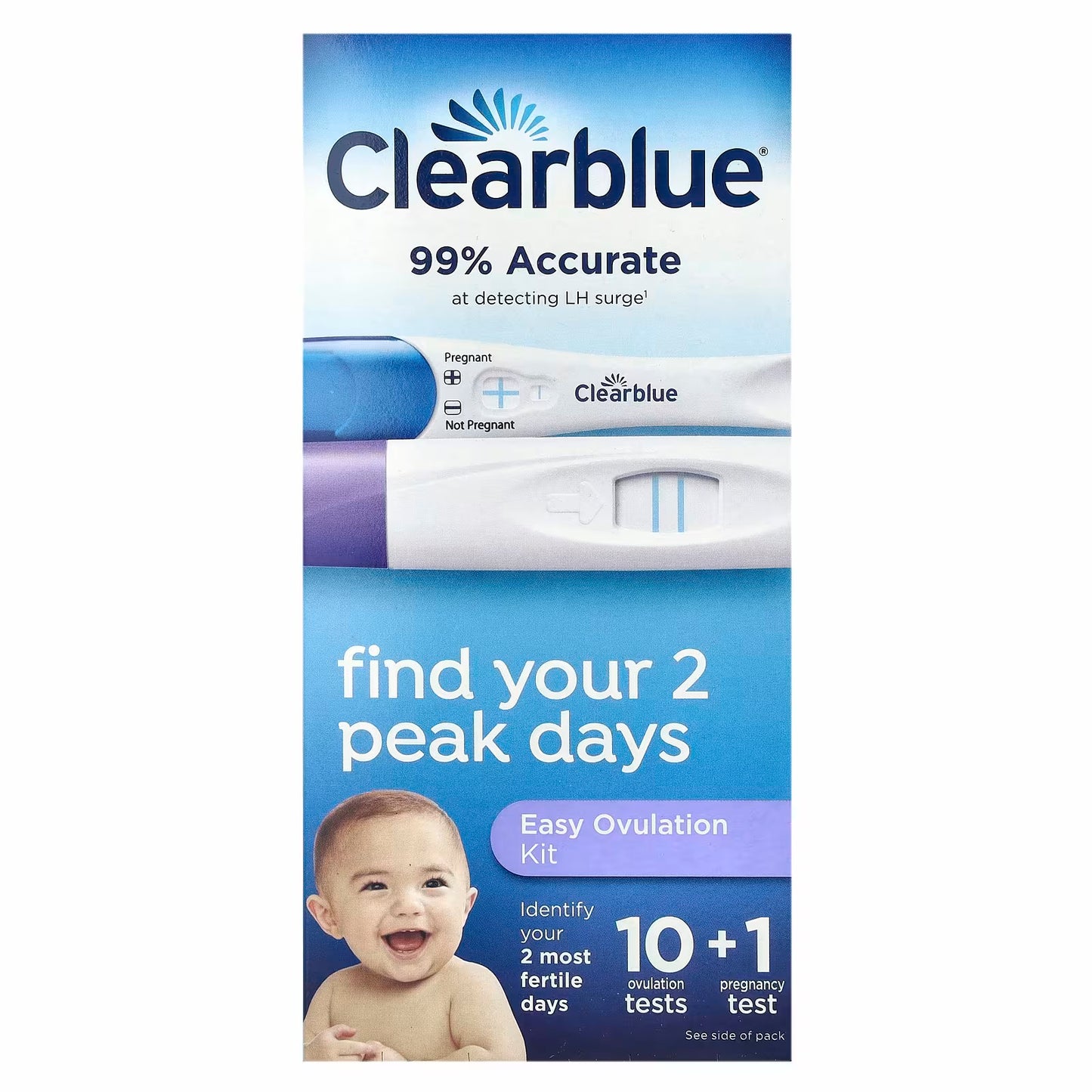 Clearblue Easy Ovulation Kit, 10 Ovulation Tests + 1 Pregnancy Test