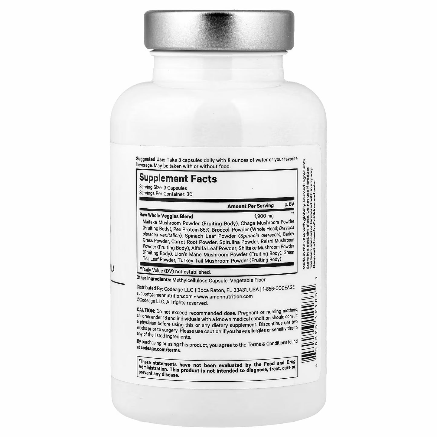 Codeage Amen, Veggies, 90 Vegetable Capsules