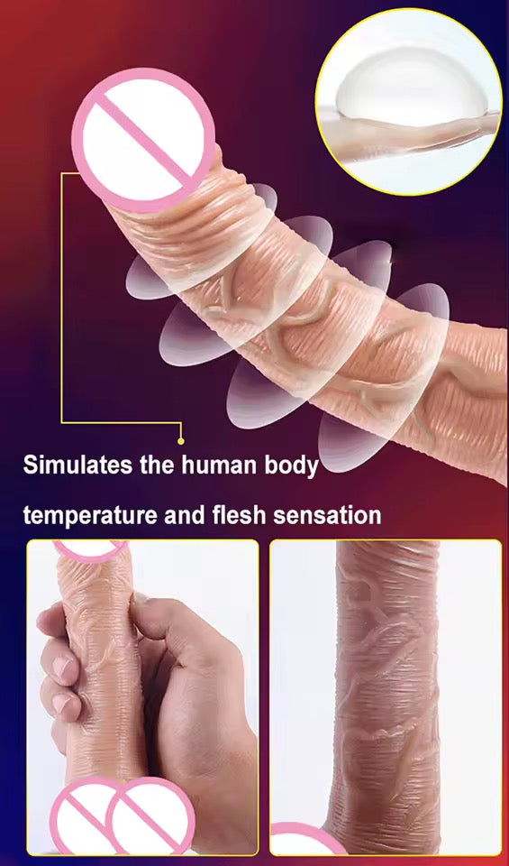 Telescopic Vibrating Thrusting Realistic Dildo Female Masturbation With Suction Cup Heating Penis Remote Control Dick For Women