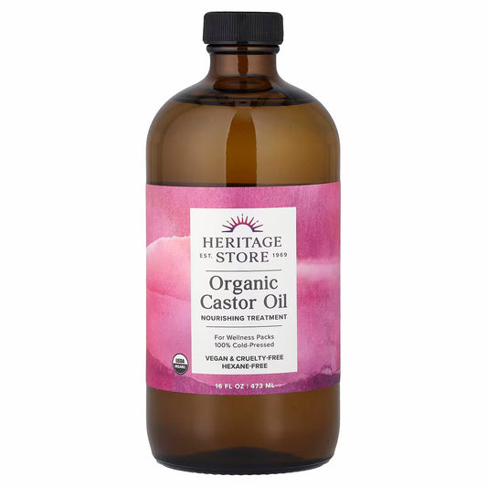 Heritage Store Organic Castor Oil, 16 fl oz (473 ml