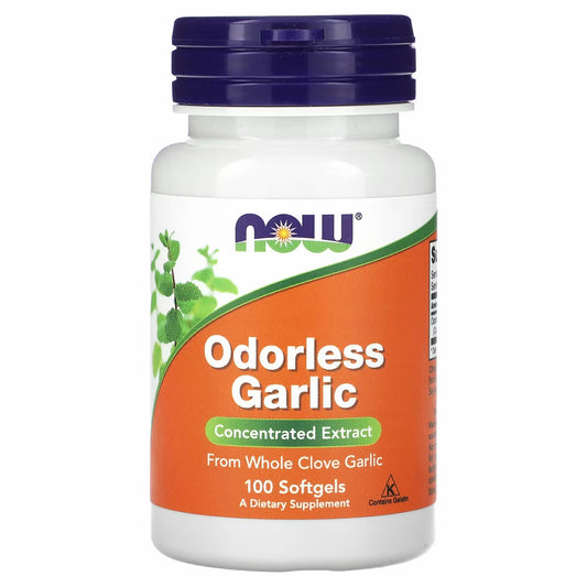NOW Foods Odourless Garlic, Concentrated Extract, 100 Softgels