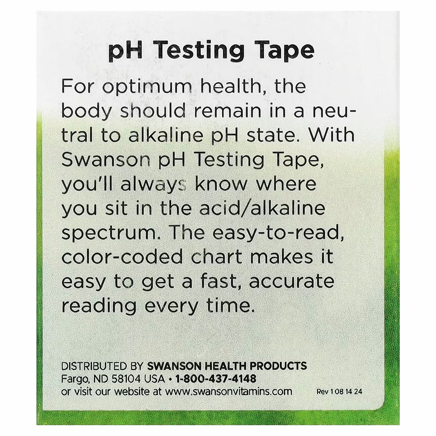 Swanson Vitamins pH Testing Tape with Dispenser, Approximately 15 Feet
