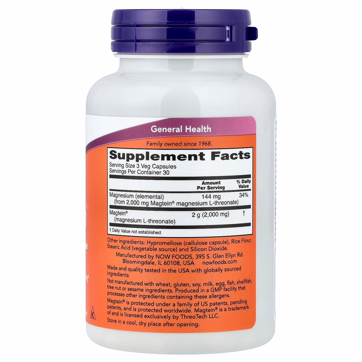 NOW Foods Magtein, 90 Veg Capsules