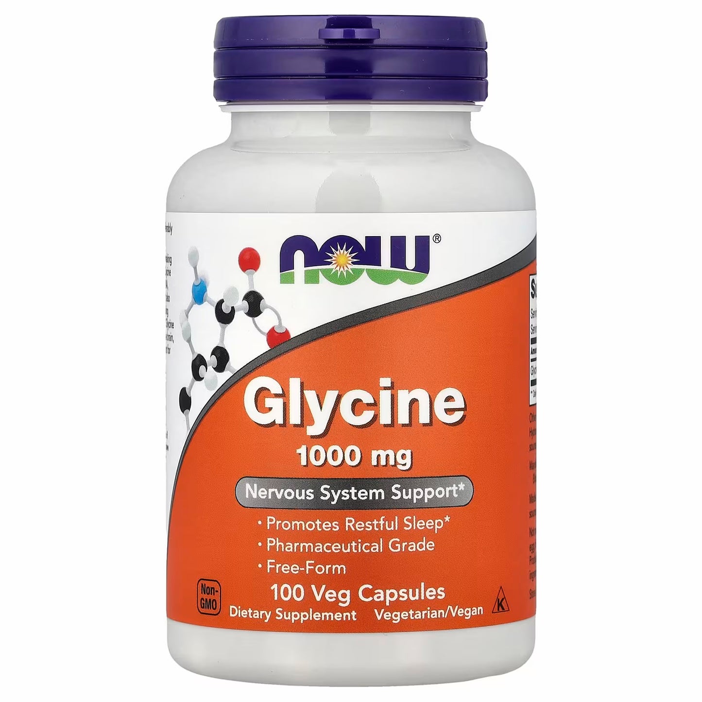 NOW Foods Glycine, 100 Veg Capsules (1,000 mg per Capsule