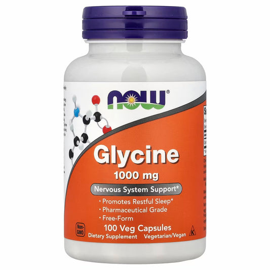 NOW Foods Glycine, 100 Veg Capsules (1,000 mg per Capsule