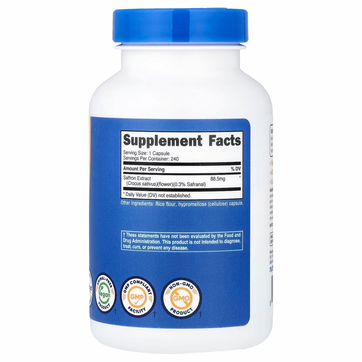 Nutricost Saffron, 88.5 mg, 240 Capsules