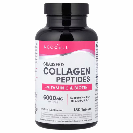 NeoCell Grass-fed Collagen Peptides + Vitamin C & Biotin, 180 Tablets