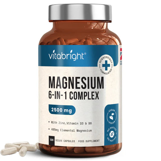 Magnesium Complex 6-in-1 Supplement with Zinc 120 Capsules ~ 40 Day Supply