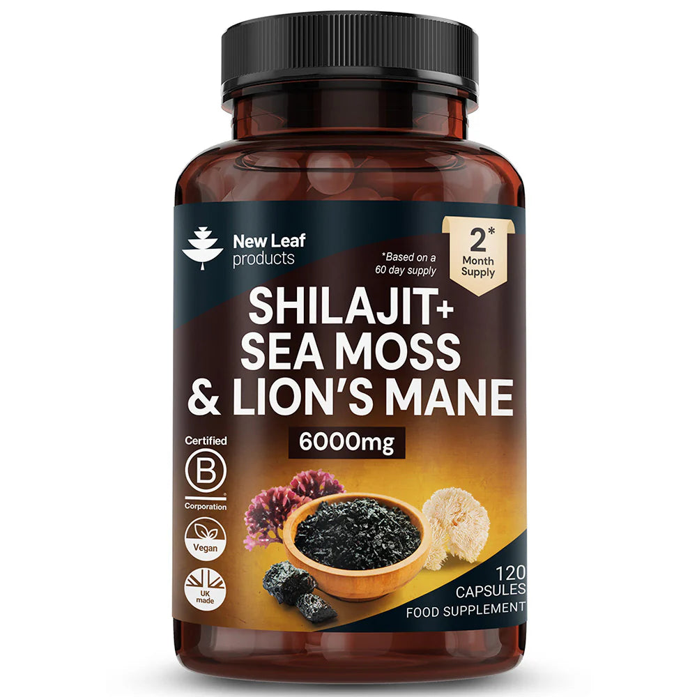 Shilajit, Sea Moss, Lion's Mane Capsules 2 Month Supply