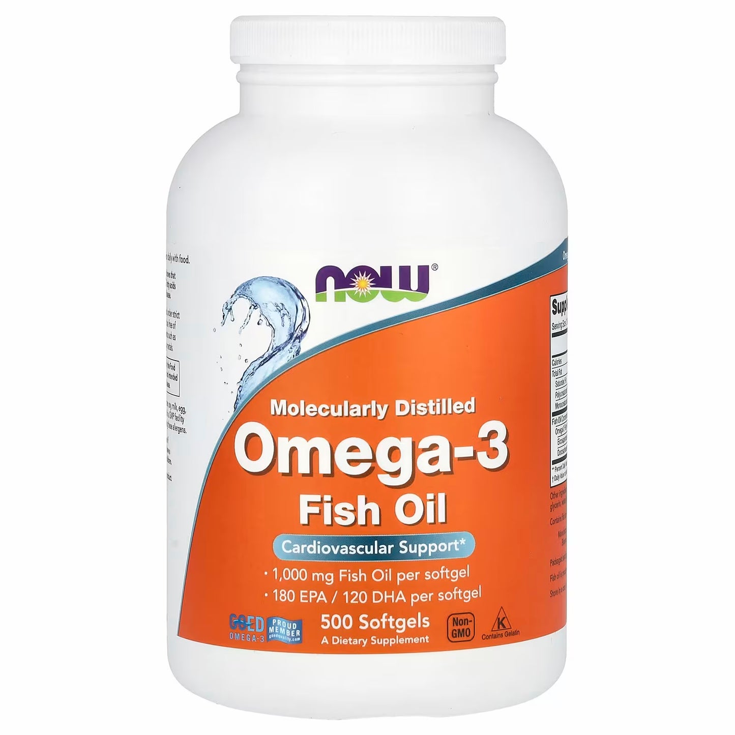 NOW Foods Omega-3 Fish Oil, 1,000 mg, 500 Softgels