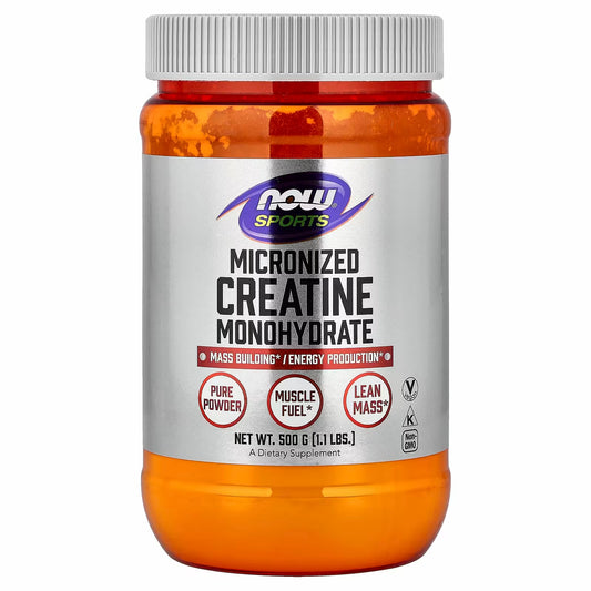 NOW Sports, Micronised Creatine Monohydrate, 500g 119 servings