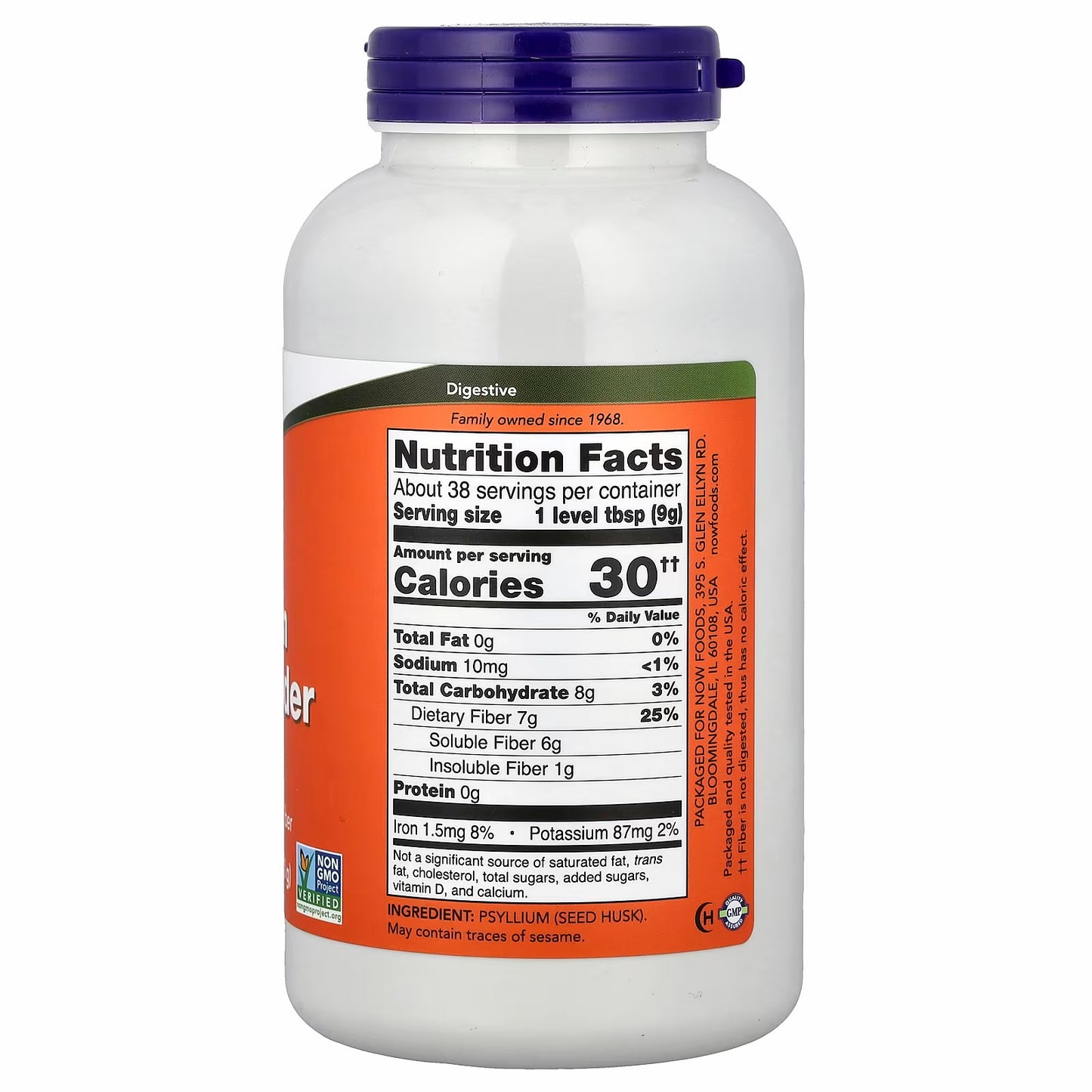 NOW Foods Psyllium Husk Powder, 12 oz (340 g) 38 servings