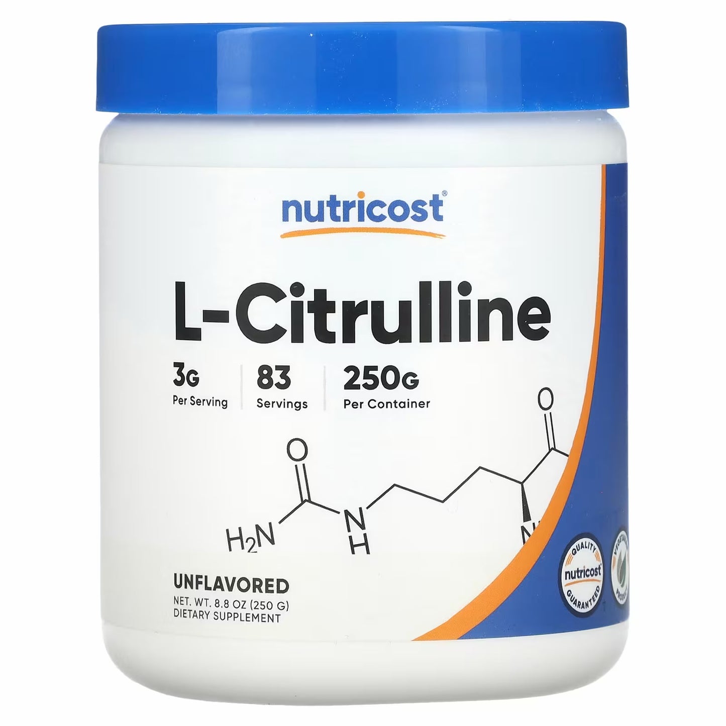 Nutricost L-Citrulline, Unflavoured, 8.8 oz (250 g) 91 servings