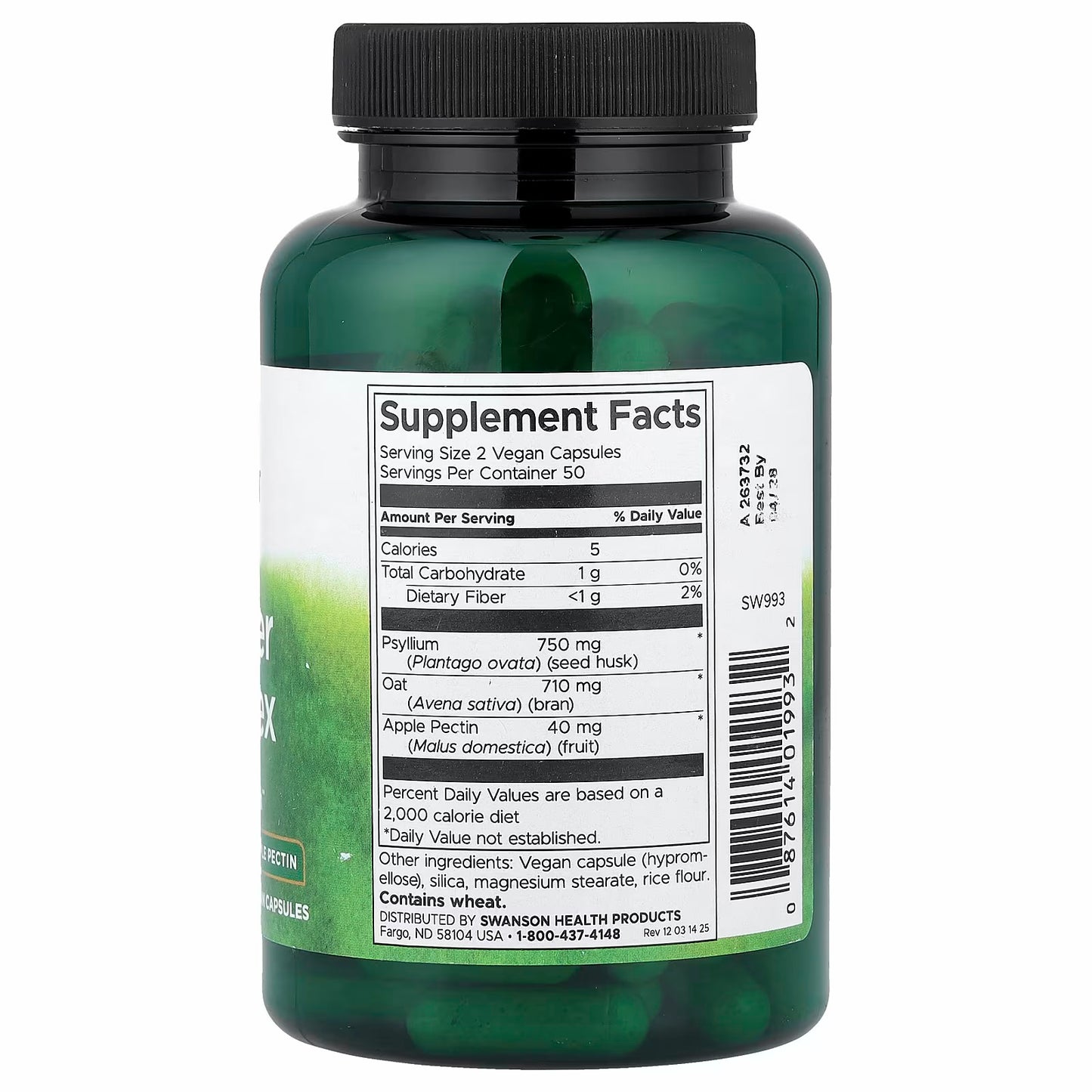 Swanson Tri-Fibre Complex, 100 Vegan Capsules