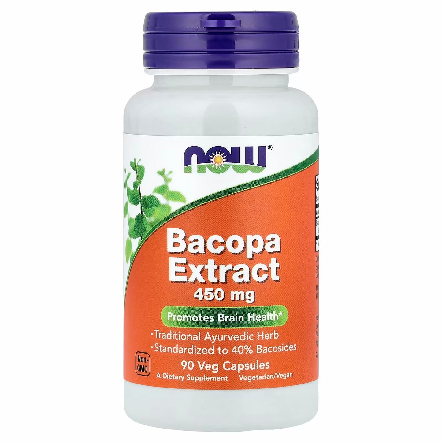 NOW Foods Bacopa Extract, 450 mg, 90 Veg Capsules