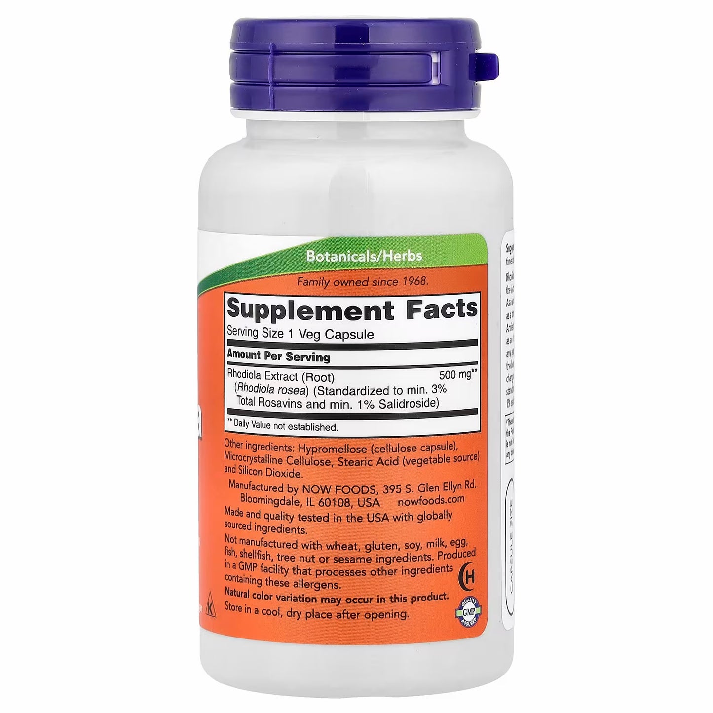 NOW Foods Rhodiola, 500 mg, 60 Veg Capsules