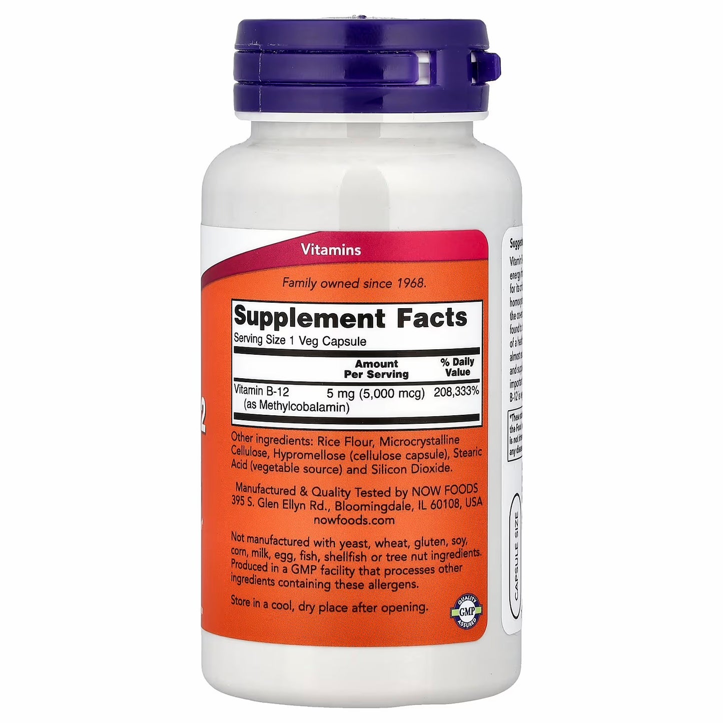 NOW Foods Methyl B-12, 5000 mcg, 90 Veg Capsules