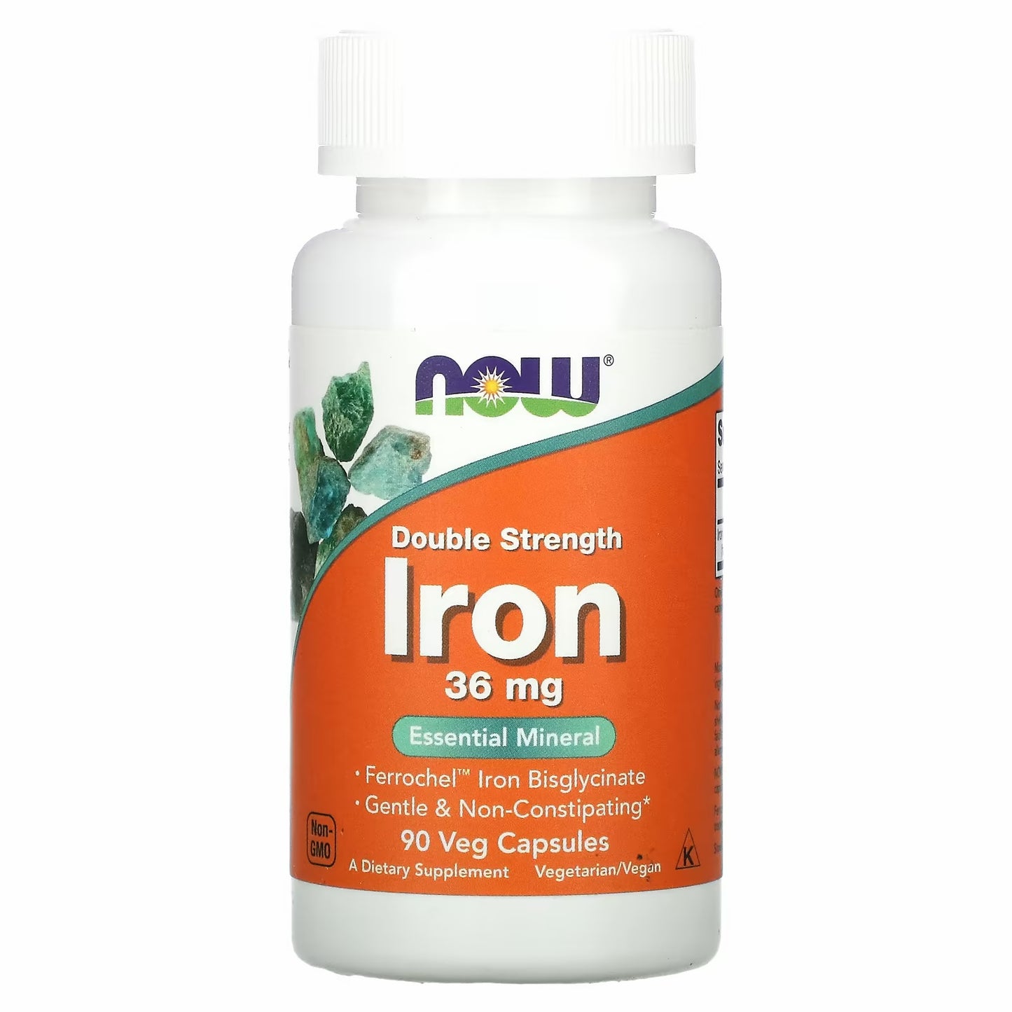 NOW Foods Iron Bisglycinate, 36 mg, 90 Veg Capsules