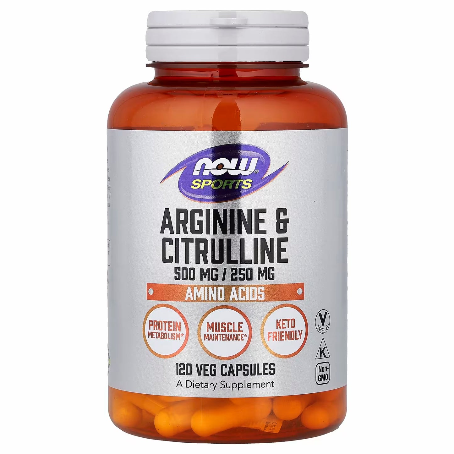NOW Foods Sports, Arginine & Citrulline, 120 Veg Capsules