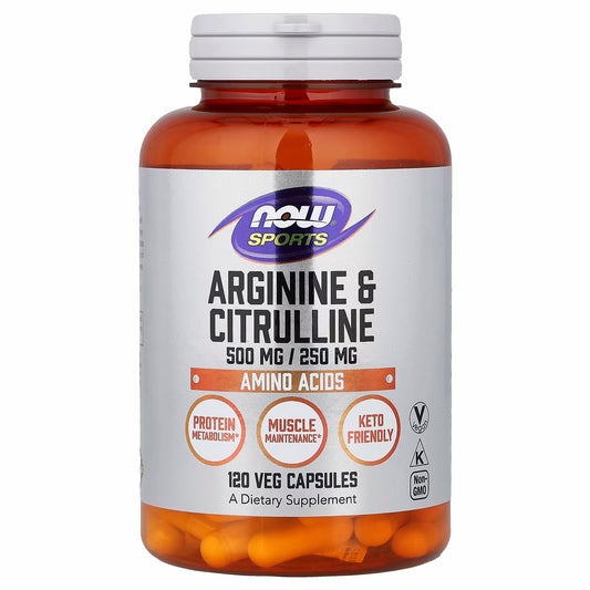 NOW Foods Sports, Arginine & Citrulline, 120 Veg Capsules