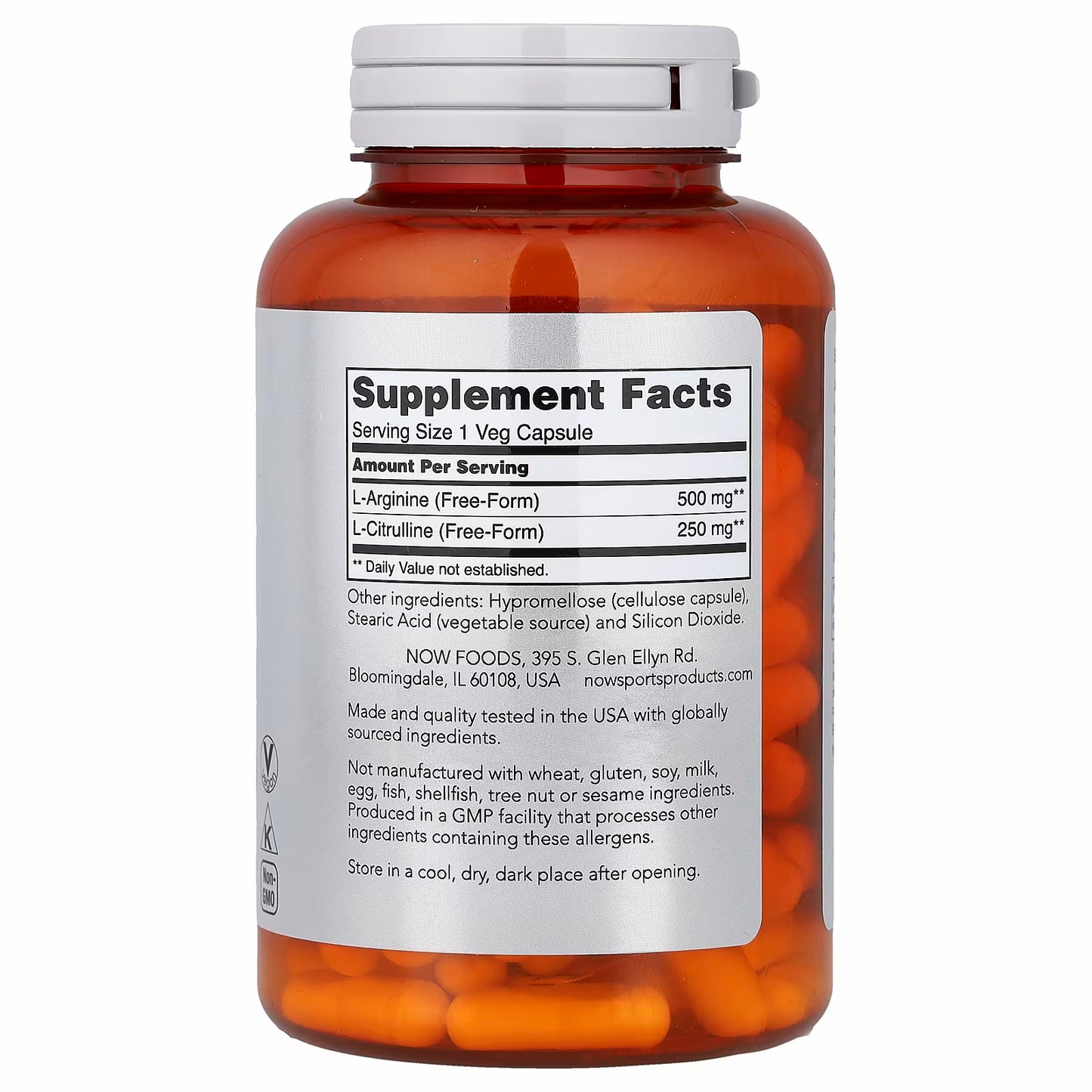 NOW Foods Sports, Arginine & Citrulline, 120 Veg Capsules
