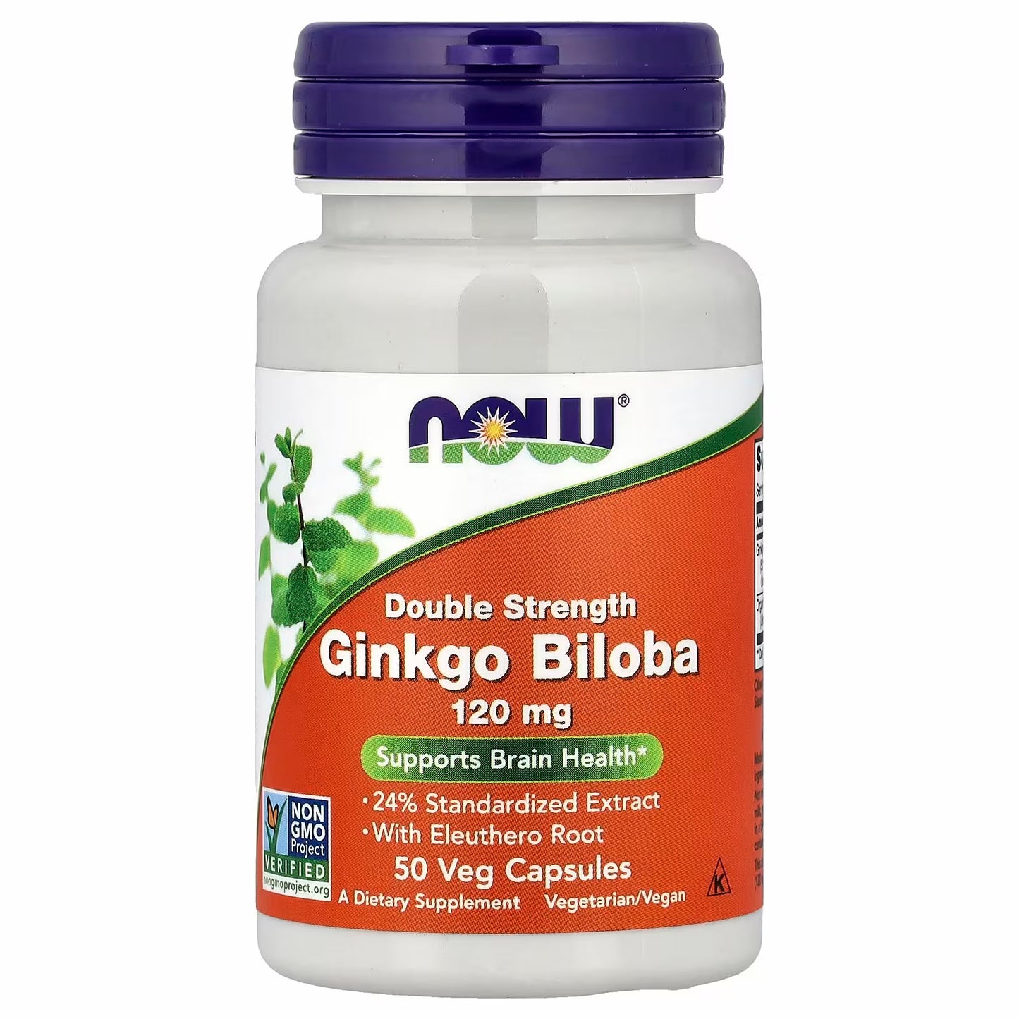 NOW Foods Ginkgo Biloba With Eleuthero Root, 50 Veg Capsules