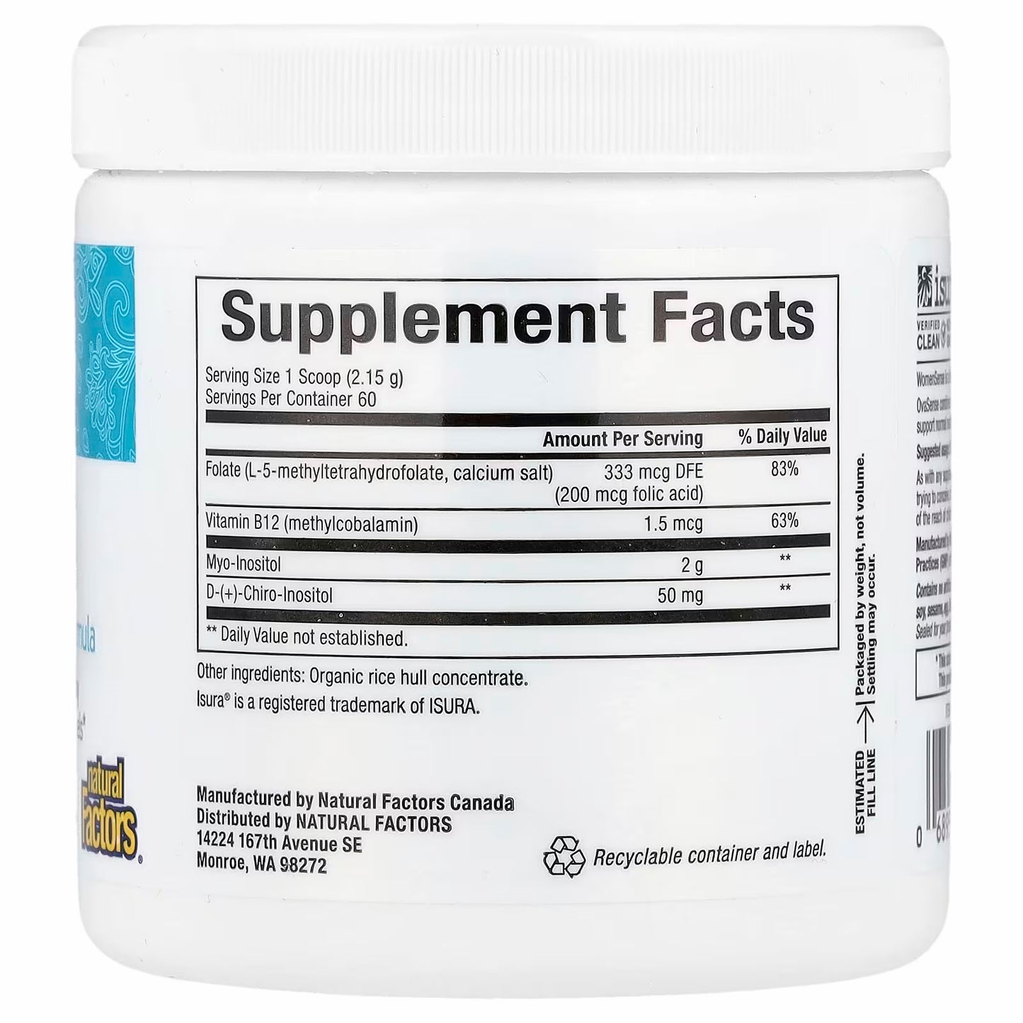Natural Factors Womensense®, OvaSense 129g 60 servings
