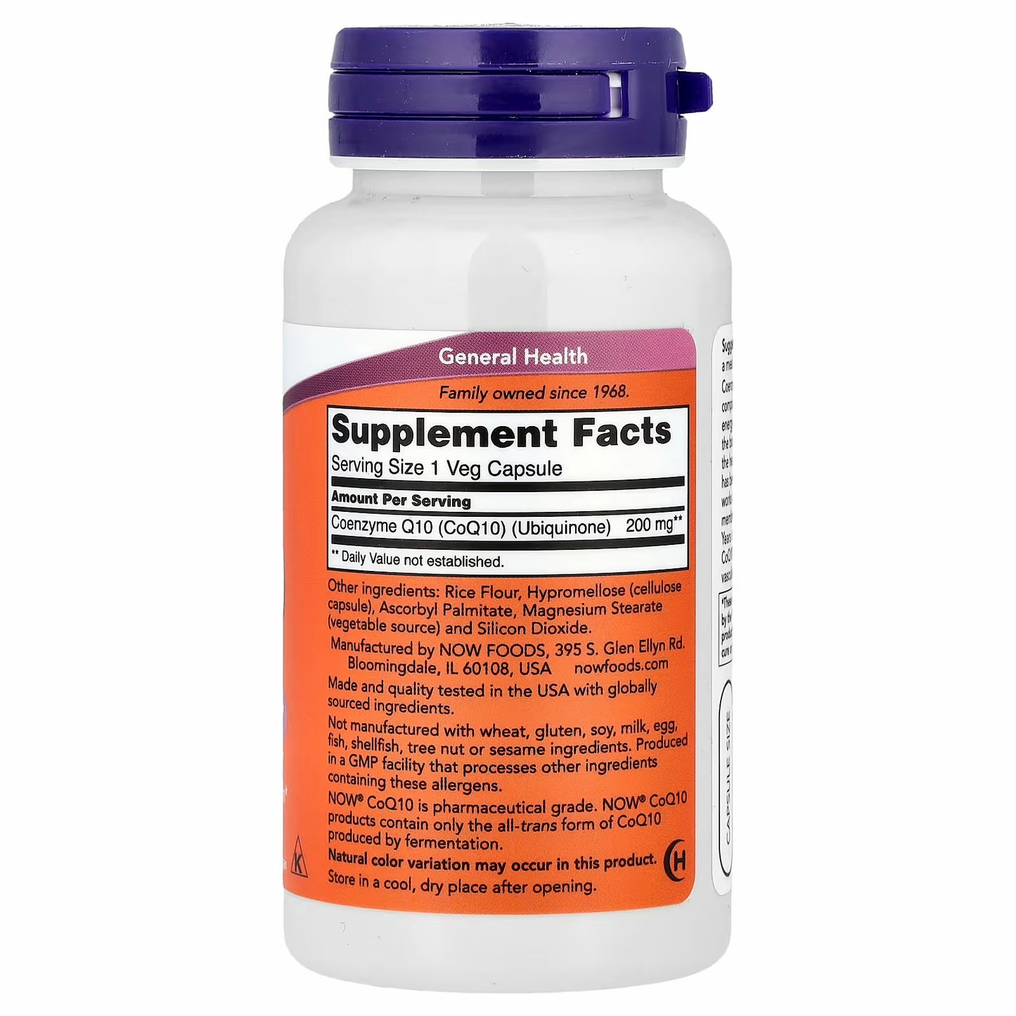 NOW Foods CoQ10, 200 mg, 60 Veg Capsules