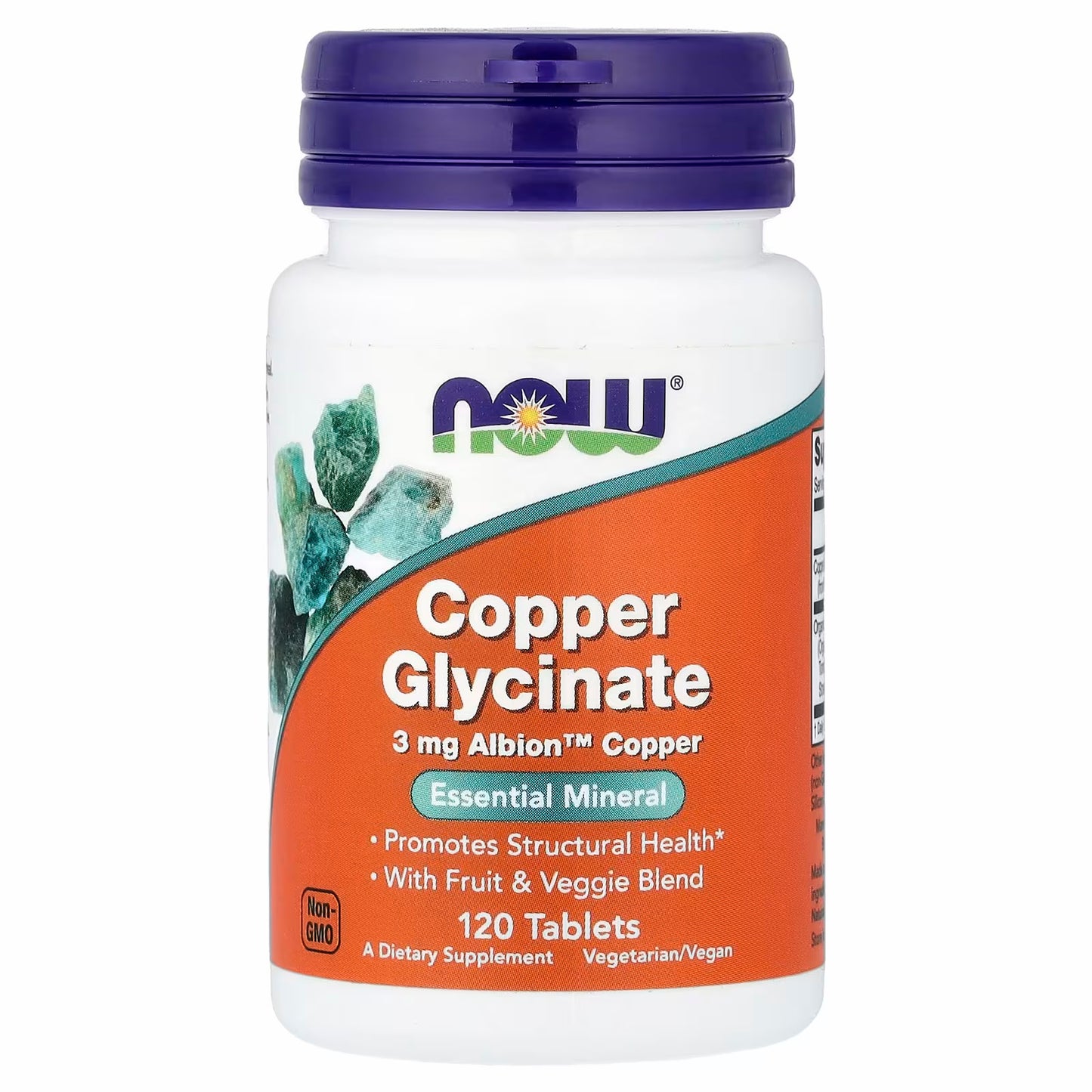 NOW Foods Copper Glycinate, 120 Tablets
