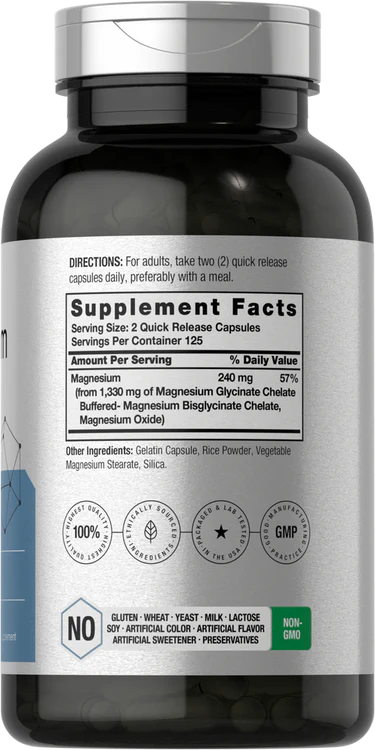 Horbaach MAGNESIUM GLYCINATE 1330MG PER SERVING | 250 CAPSULES