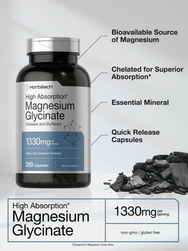 Horbaach MAGNESIUM GLYCINATE 1330MG PER SERVING | 250 CAPSULES
