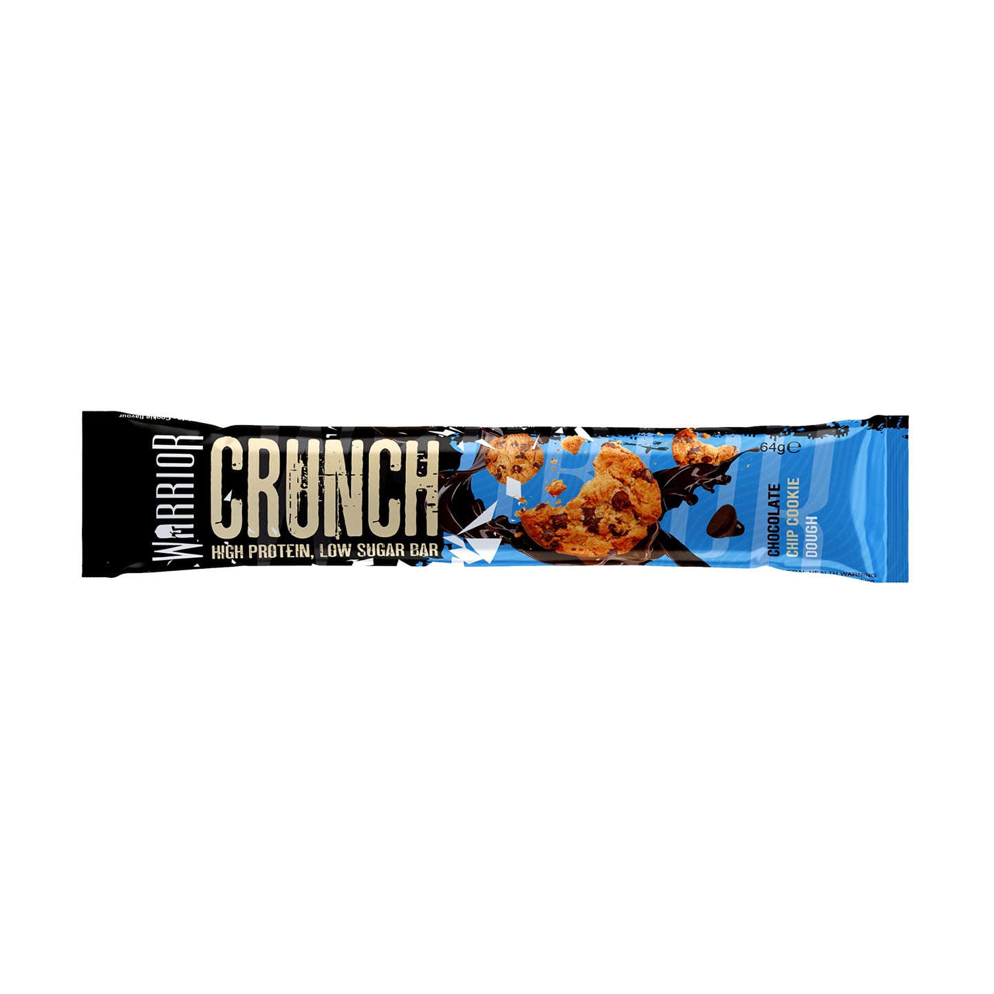 Warrior Crunch Protein Bars, Chocolate Chip Cookie Dough 12 x 64g – High Protein Snacks (20g), Low Sugar, Low Calorie Snack Bar, Guilt-Free On-the-Go Treats, Multipack Diet Bars for Weight Loss