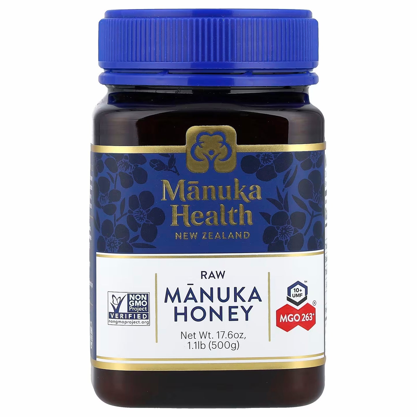 Manuka Health Raw Manuka Honey, UMF 10+, MGO 263+, 17.6 oz (500 g)
