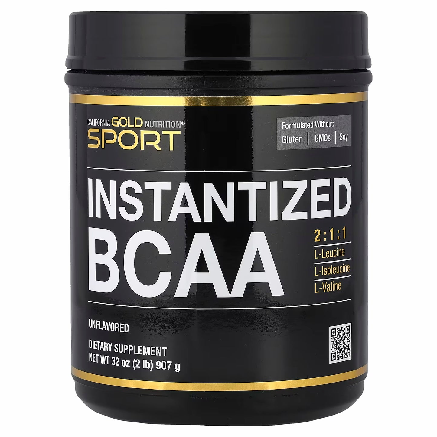 California Gold Nutrition Instantized BCAA Powder with L-Leucine, L-Isoleucine, and L-Valine, Unflavored, 2 lb (907 g)